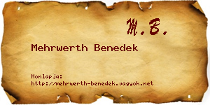 Mehrwerth Benedek névjegykártya